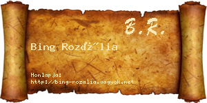 Bing Rozália névjegykártya